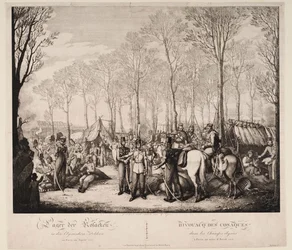 Biwak der Kosaken auf der Avenue des Champs-Élysées in Paris im April 1814