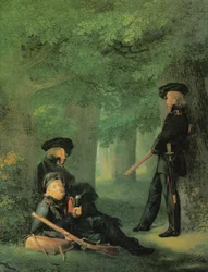 Theodor Körner, Friedrich Friesen und Heinrich Hartmann auf Vorposten
