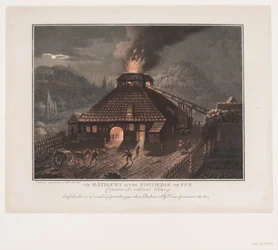 Ein Eisenwerkgebäude