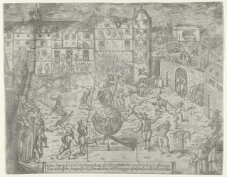 Feuerwerk am 23. Juni 1595 zur Einfahrt des Markgrafen von Brandenburg nach Küstrin