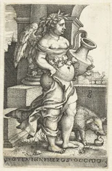 Völlerei (Gula) Gvla innvmeros occido (Titel auf dem Objekt) Sieben Todsünden (Serientitel)