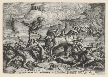 Der Triumph des Todes über die Zeit, aus den Triumphen von Petrarca