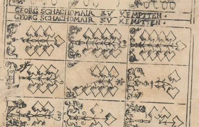 Blatt mit Spielkarten