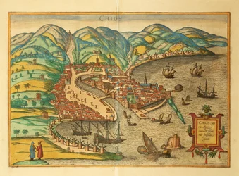 Chios aus Civitates Orbis Terrarum von Georg Braun