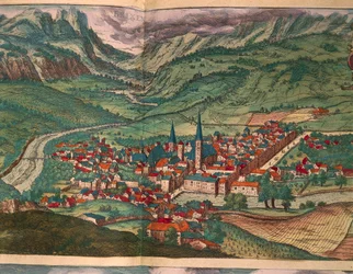 Stadt Brixen, aus Civitates Orbis Terrarum von Georg Braun