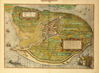 Karte von Brielle aus Civitates Orbis Terrarum von Georg Braun