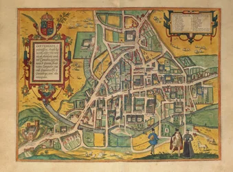 Karte von Cambridge aus Civitates Orbis Terrarum