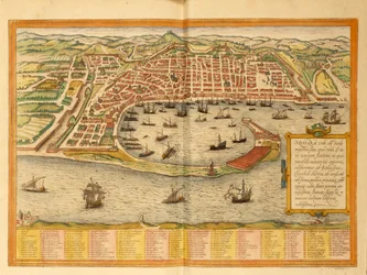 Karte von Messina aus Civitates Orbis Terrarum von Georg Braun