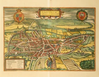 Karte von Norwich aus Civitates Orbis Terrarum