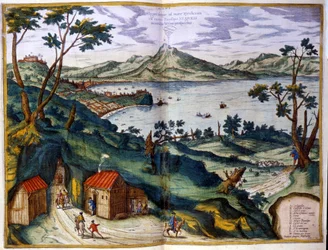 Neapel, Posilipe und Vesuv. Braun & Hogenberg, Amsterdam 1600