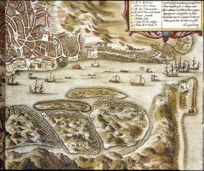 Goa. Nach dem Atlas „Civitates Orbis Terrarum“ von Braun und Hogenberg.