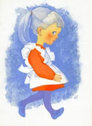 Kleines Mädchen mit Schürze