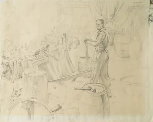 Mr. Burridge stehend, 1948