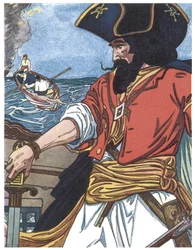 Porträt eines Piraten Illustration aus „Das Jungenbuch der Piraten“ von George Albert Williams (1875-1932) 1913