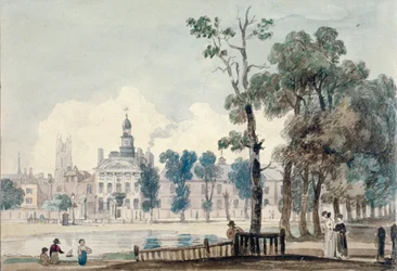 Außenansicht des alten Bethlehem Hospital, Moorfields, City of London, 1811