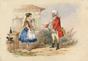 Adina und Dr. Dulcamara, Szene aus Donizettis Elisir d