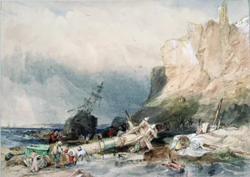 Tynemouth Castle, Tyne and Wear, mit Wrack