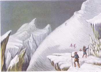 Stufen im Aufstieg des Mont Blanc, aus British Adventure, veröffentlicht von Collins, 1947