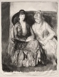 Emma und Marjorie auf einem Sofa
