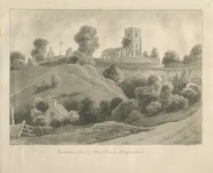 Alton Kirche: Sepiazeichnung, 1841
