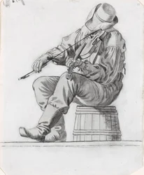 Geiger (Studie für Die fröhlichen Flachbootmänner) (recto)