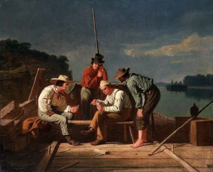 In einer Zwickmühle, oder Mississippi-Flößer beim Kartenspiel