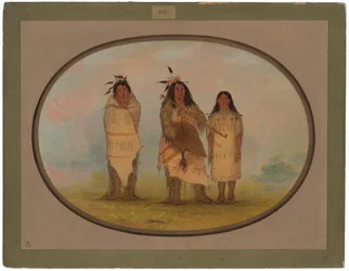 Ein Cheyenne-Häuptling, seine Frau und ein Medizinmann
