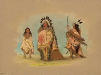 Ein Sioux-Häuptling, seine Tochter und ein Krieger