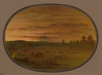 Ein Indianerlager bei Sonnenuntergang, 1861-1869