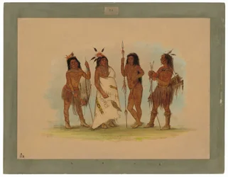 Apache-Häuptling und drei Krieger