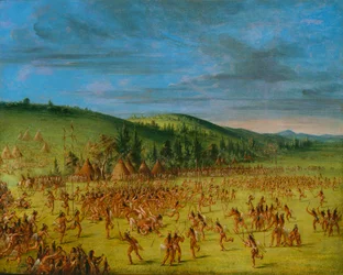 Ballspiel der Choctaw - Ball hoch, 1846-1850