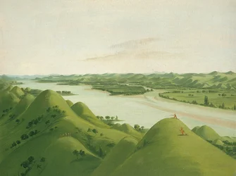 Schöne Prärieklippen über den Poncas, 1050 Meilen über St. Louis