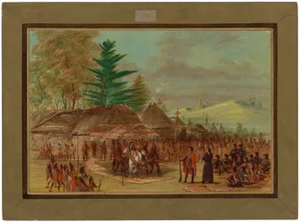 Der Häuptling der Taensa-Indianer empfängt La Salle. 20. März 1682