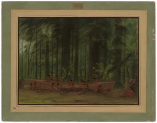 Ein Kanu ausgraben - Nayas-Indianer