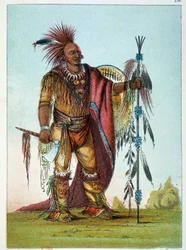 Indianer Amerikas: Porträt eines Anführers des Saxons- und Foxes-Stammes