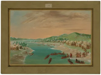 La Salle und seine Gesellschaft erreichen das Dorf der Illinois. 1. Januar 1680