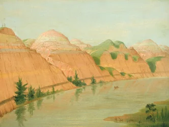Prächtige Lehmklippen, 1800 Meilen oberhalb von St. Louis