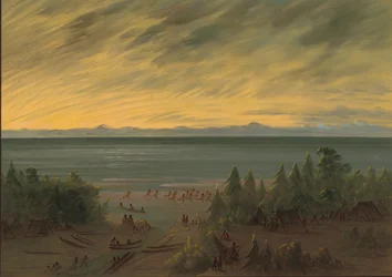 Nayas Dorf bei Sonnenuntergang, 1855-1869