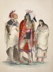Nordamerikanische Indianer, veröffentlicht 1845, Farblithographie