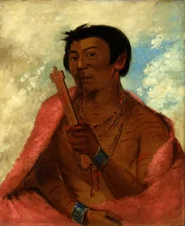 On-sáw-kie, der Sauk, beim Beten, 1830