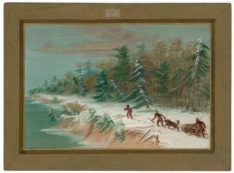 Rückkehr nach Fort Frontenac mit dem Schlitten. Februar 1679