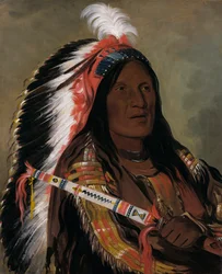 Táh-téck-a-da-háir, Steiler Wind, ein Tapferer der Bad Arrow Points Band