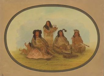 Der Sioux-Häuptling mit mehreren Indianern