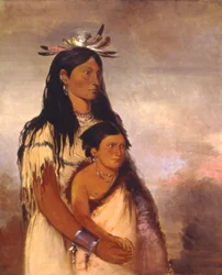 Túnk-aht-óh-ye, Donnerer, ein Junge, und Wun-pán-to-mee, Weißes Wiesel, ein Mädchen