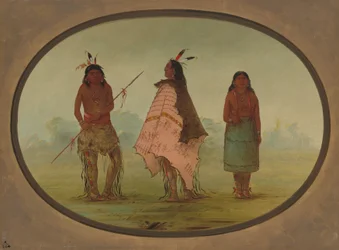 Zwei Apache-Krieger und eine Frau, 1855-1869