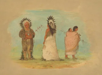 Zwei Ottoe-Häuptlinge und eine Frau, 1861-1869