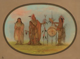 Zwei Saukie-Häuptlinge und eine Frau, 1861-1869