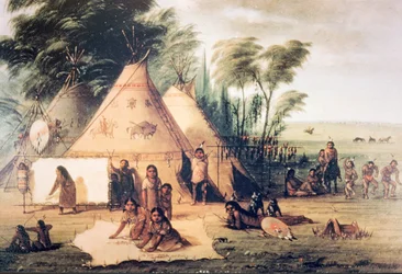 Dorf des nordamerikanischen Sioux-Stammes