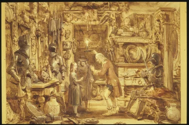 Der Alte Kuriositätenladen - Little Nells Zuhause - Innenansicht des Alten Kuriositätenladens, 1840