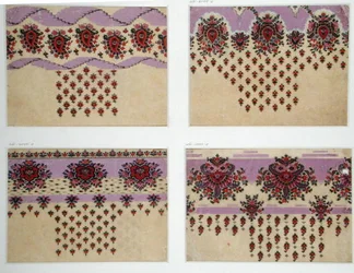 Stoffdesigns für Paisley-Schals, ca. 1871 (Gouache auf Papier)